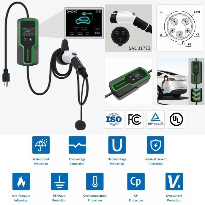 adjustable portable ev charger