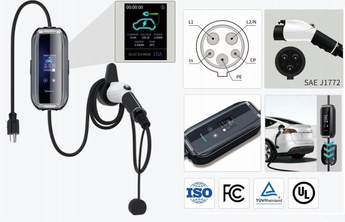 detail of portable ev charging 